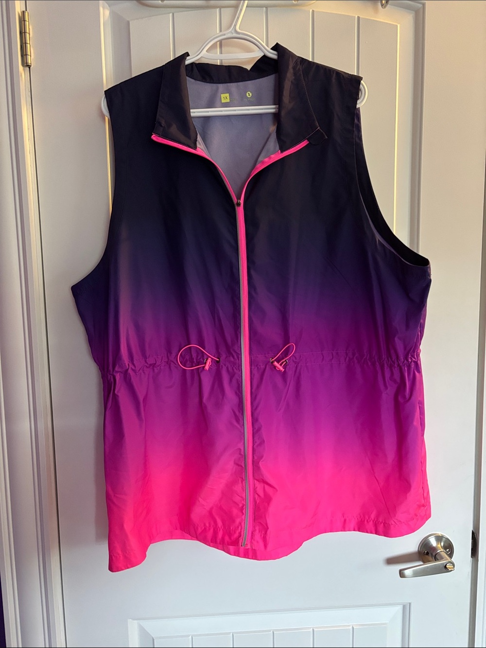 Xersion Pink to Purple Gradient Packable Wind Vest